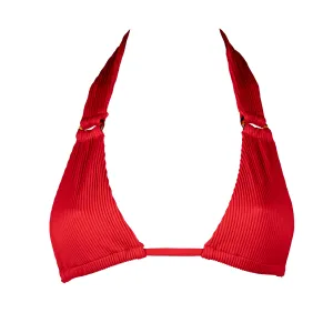 Zuri Halter Neck Micro Bikini Top Red