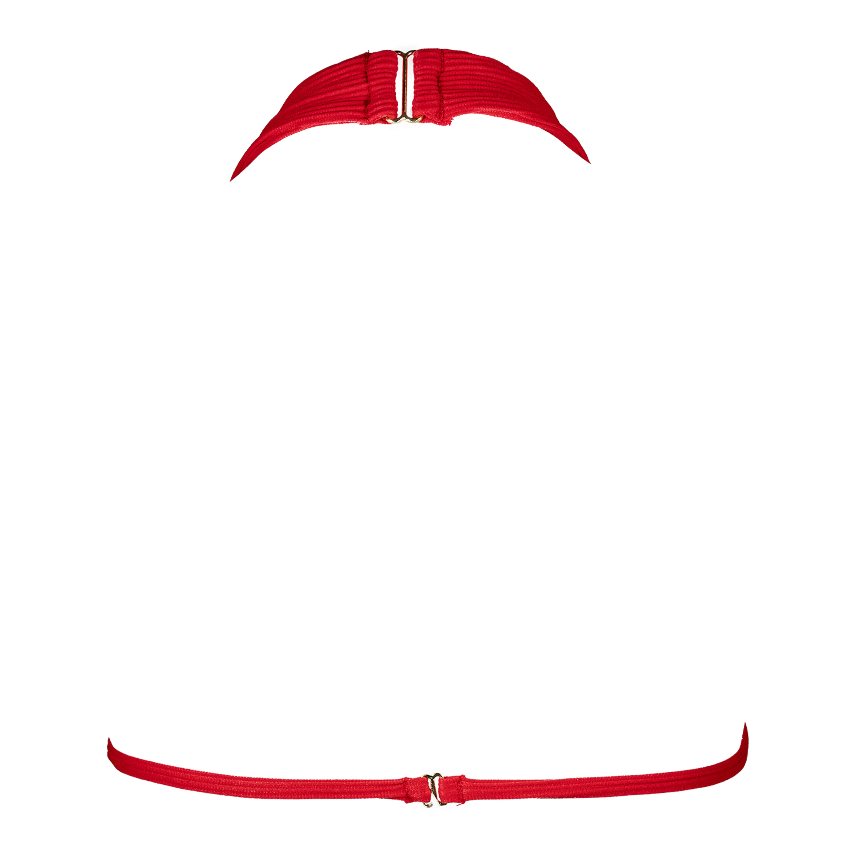Zuri Halter Neck Micro Bikini Top Red